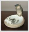 Ashtray with Owl and 3 white mice, produced by Royal Copenhagen