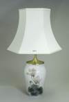 Table lamp w/flower, produced by Royal Copenhagen