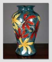 Kinesisk vase med gyldne blade
