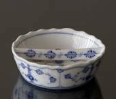 Blue Fluted, Plain, round pickle dish