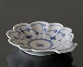 Blue Fluted, Plain, round pickle dish