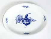 Blue Flower, braided, oval dish