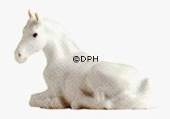 Hvid figur af hest, produceret af Royal Copenhagen