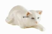 Sneaking white cat, Royal Copenhagen figurine