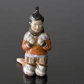 Greenlandic girl, Royal Copenhagen overglaze figurine no. 12415