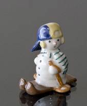 Snowman,Boy on Skiis, Royal Copenhagen winter figurine