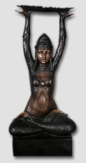 Statue, Meditating woman with dish