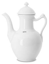 Hvid Halvblonde kaffekande, indhold 100 cl, produceret af Royal Copenhagen