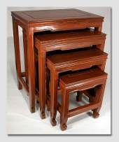 Nest of 4 tables, mahogany finish