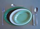 Ursula tallerken, stor, gr�n, produceret af Royal Copenhagen