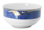 Magnolia, Blå med Guld, rund Salatskål, indhold 175 cl, produceret af Royal Copenhagen