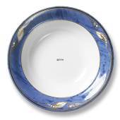 Magnolia, Blue with Gold, soup Plate, produced by Royal Copenhagen