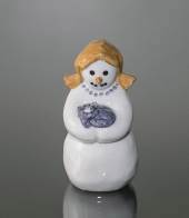 Snemand, Mor med kat, Royal Copenhagen vinterfigur