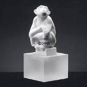 White Chimpanzee, Royal Copenhagen monkey figurine