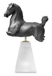 Torso Skulptur, Pegasus-Hest, sort bisquit, Royal Copenhagen figur
