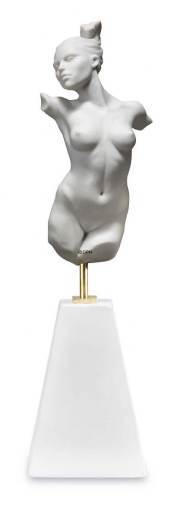 Torso Skulptur, Afrodite, kvinde, hvid bisquit, Royal Copenhagen figur