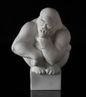 Stor hvid gorilla, Royal Copenhagen abe figur