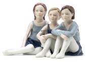 Ballerina, tre siddende balletpiger, Royal Copenhagen figur