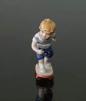 Mini Summer and Winter Children, boy on skateboard, Royal Copenhagen figurine
