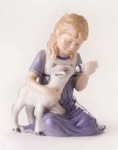 Girl with lamb, Royal Copenhagen figurine