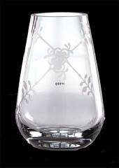 Glass vase with Blue Fluted Decor in relief, opal, produced by Royal Copenhagen