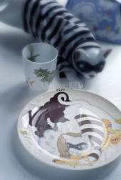 Masquerade giftbox to boys, flat and soup plate, produced by Royal Copenhagen