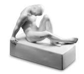 Perfectio mandeskulptur, Royal Copenhagen figur, hvid