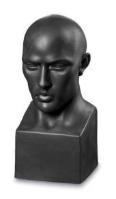 Perfectio mandebuste, Royal Copenhagen figur, sort
