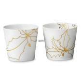 Tealightholder with gold point, set of two, produced by Royal Copenhagen