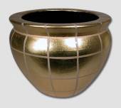 Chinese flowerpot with gold-check pattern