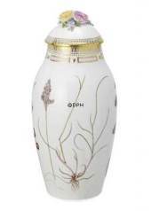 Flora Danica vase med låg, vinter, stor, produceret af Royal Copenhagen