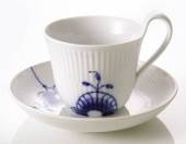 Blue Fluted, MEGA cup and saucer with high handle, produced by Royal Copenhagen