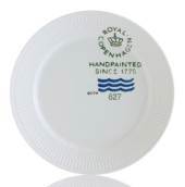 Hvid Riflet Signatur, flad Tallerken produceret af Royal Copenhagen
