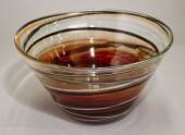 Bowl of glass, brownish colours, with pattern
