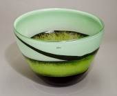 Bowl, round, glass, green colours