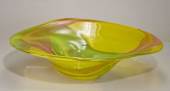 Dish, round, glass, Golden colours