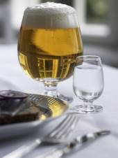 Holmegaard Det Danske set, 1 ølglas og 1 snapseglas