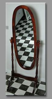 Floor Mirror Mahogny Finish