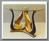 Kinesisk bord m/glas plade