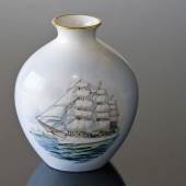 Windjammer vase with The Trainingship Denmark, produced by Bing & grondahl