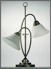 Milan table lamp with 2 arms in verdigrised green