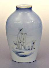 Vase with Polar Bears, produced by Bing & Grondahl