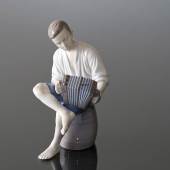 Boy playing Accordion, Merry Sailor, figurine