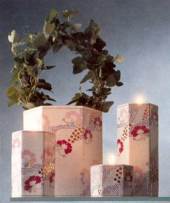 Tea-light Candleholders, 3 pcs., White with flowers, produced by Bing & Grondahl