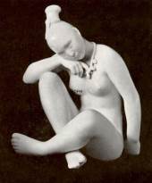Naked woman sitting, white Bing & Grondahl figurine