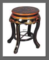Chinese Telephone table, black, handpainted