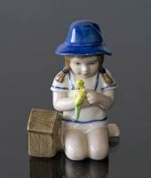 Girl with Budgerigar, Bing & Grondahl annual figurine