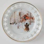 Carl Larsson Series no. 1, plate no. 3, Bing & Grondahl - The Yard and Washhouse
