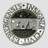 City Arms plate, ESBIERGENSIS INSIGNIA CIVIT, produced by Bing & Grondahl