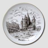 Platte, Kalundborg Kirke, brun stregtegning, produceret af Bing & Gr�ndahl